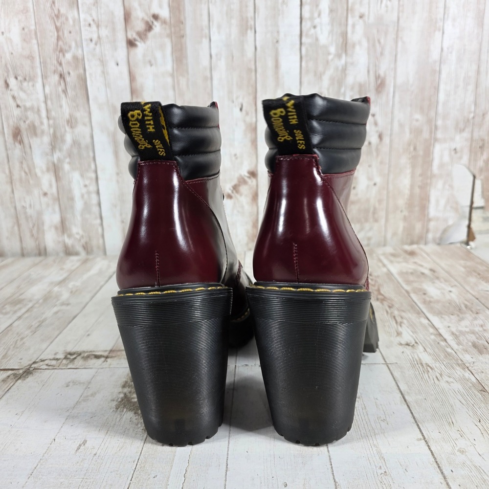 Dr. Martens Persephone Cherry Red Leather Heeled Lace Up Boots Womens 8 - Picture 5 of 8